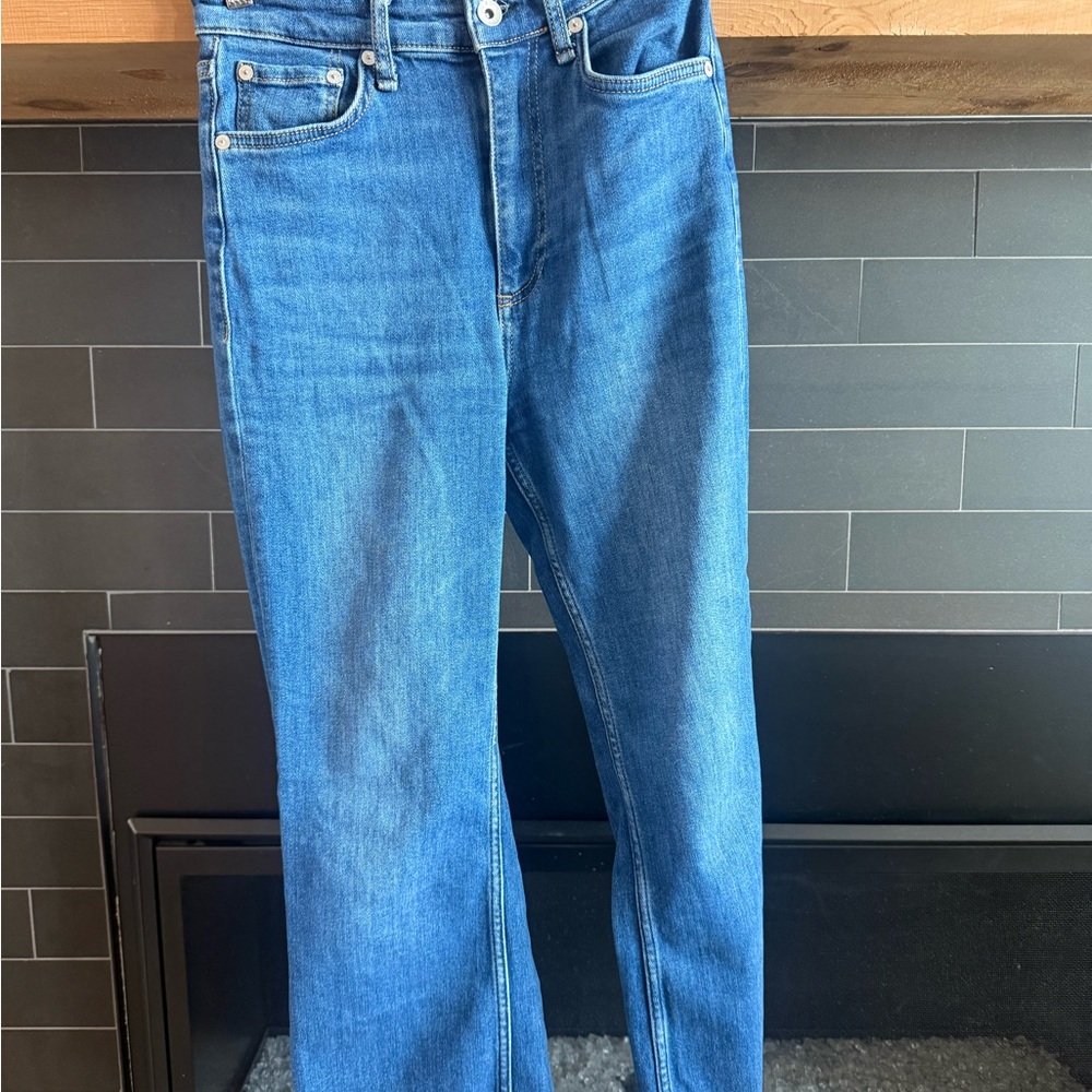 rag & bone Women's Blue Straight-Leg Jeans